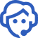 Icon of a headset with a user, symbolizing access to self-help and assisted support for instant answers.